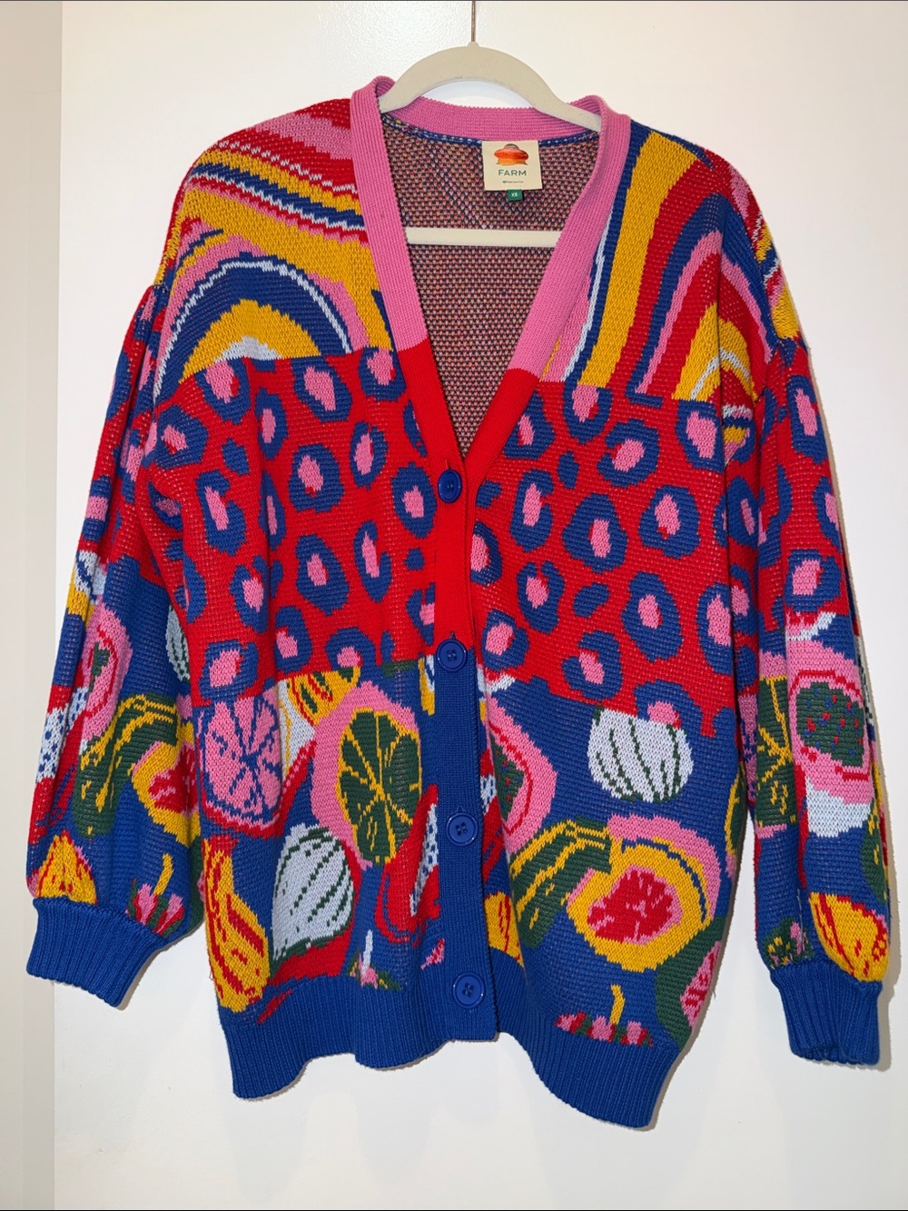 Farm rio mixed prints knit cardigan